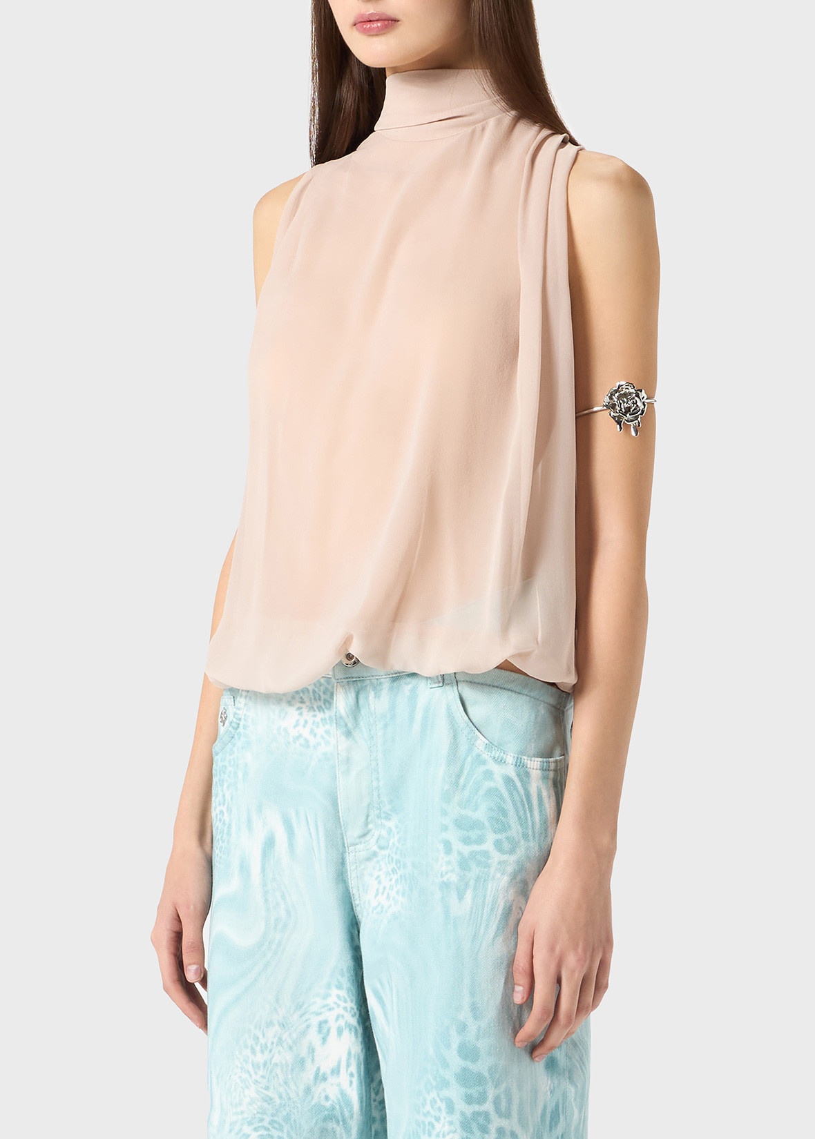 GEORGETTE TOP WITH SCARF - 5