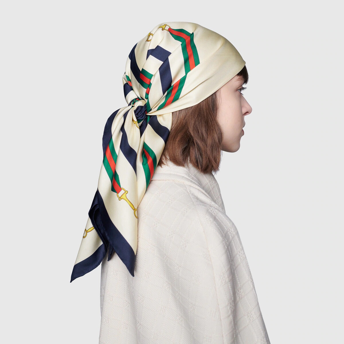 Interlocking G Horsebit silk scarf - 3