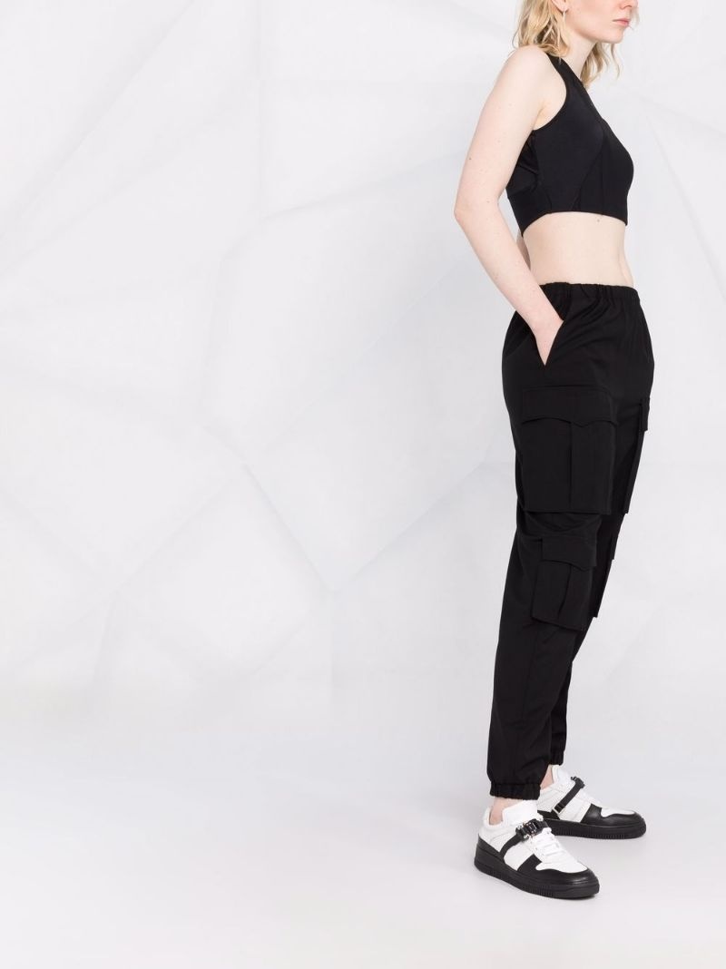 logo print panelled cropped top - 6