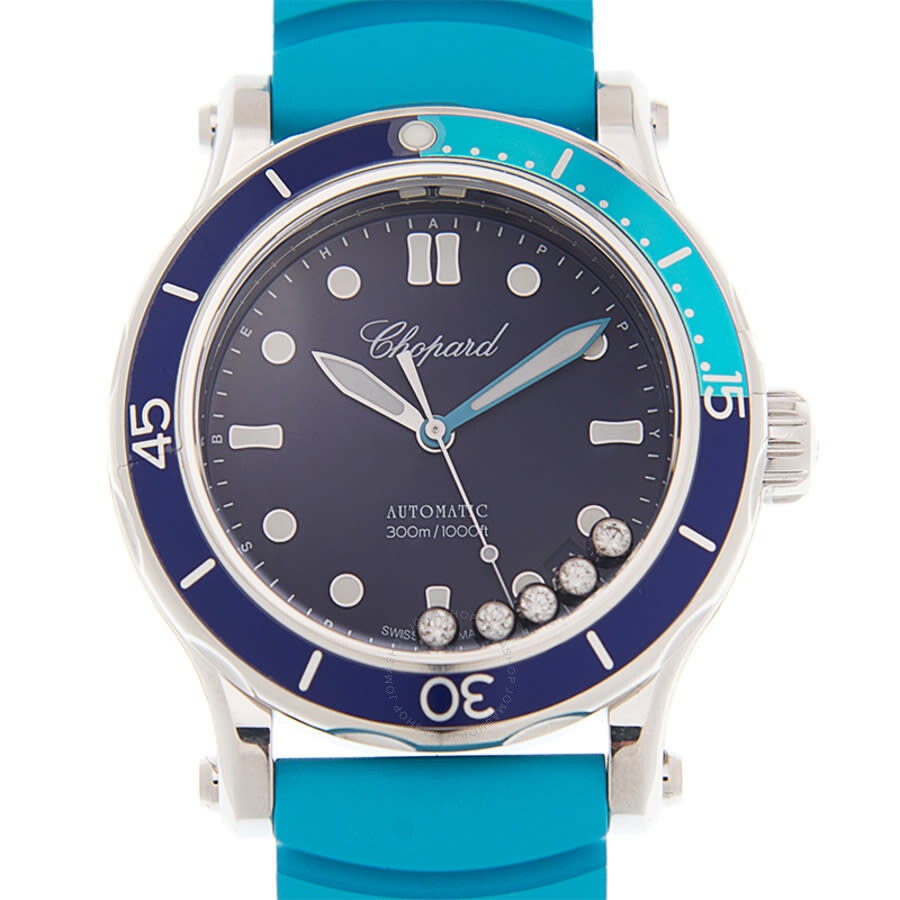Chopard Happy Sport Automatic Chronometer Blue Dial Ladies Watch 278587-3001 - 2