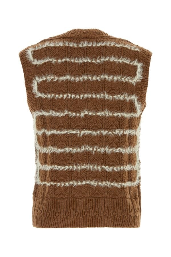 Brown wool blend vest - 2