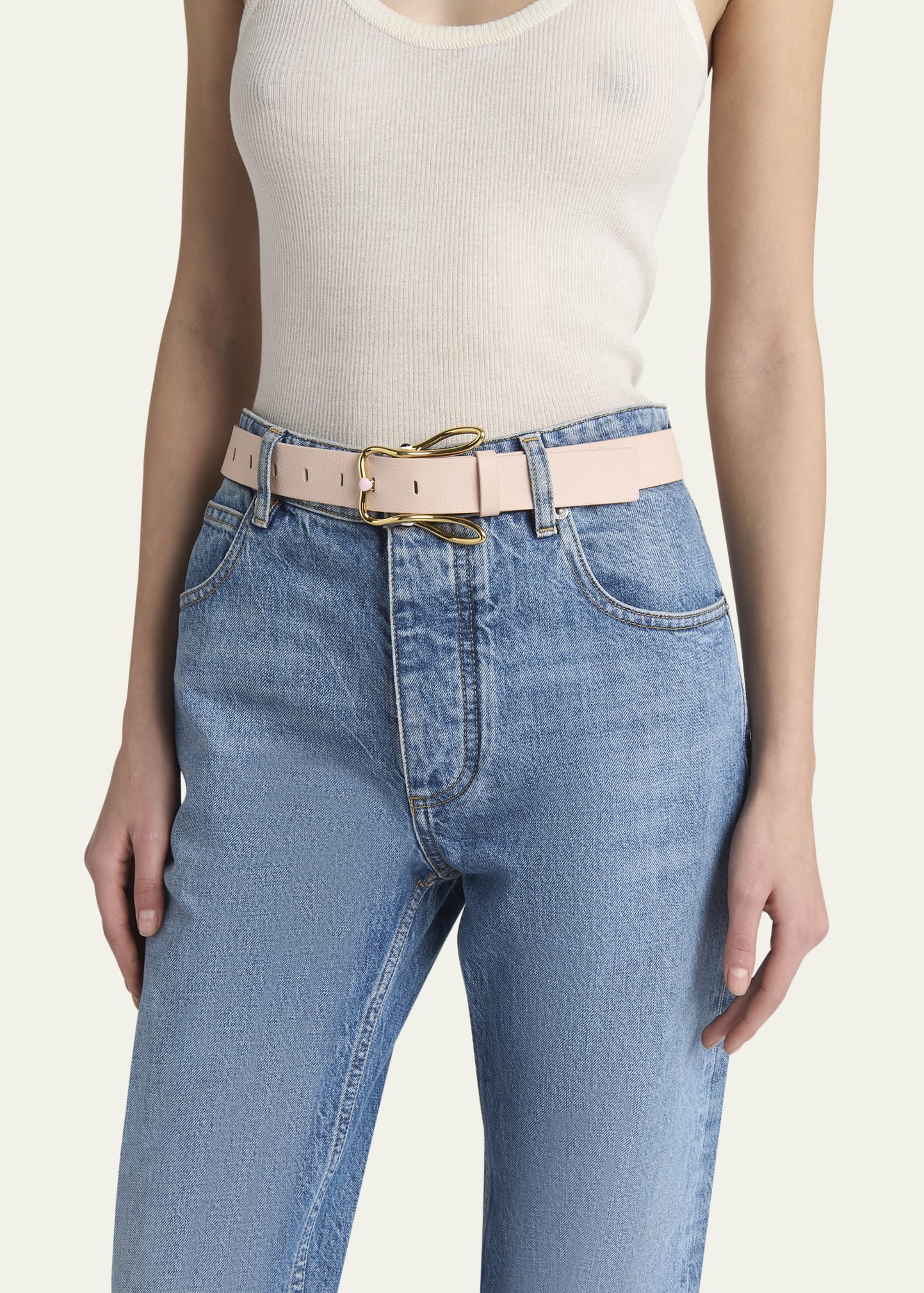 Bunny Buckle Leather Belt - 2