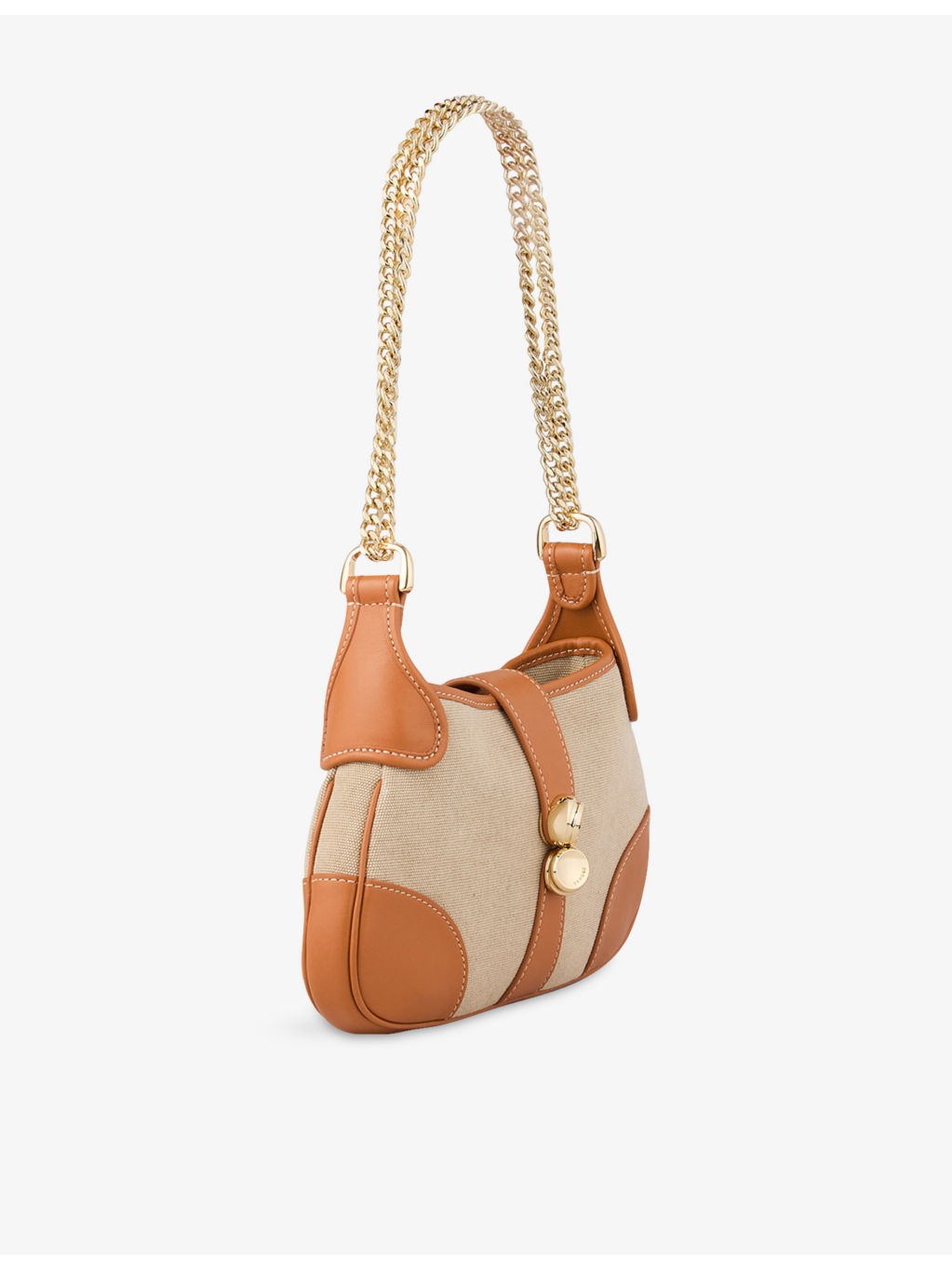 Hardware-Embellished Canvas And Leather Shoulder Bag - 2