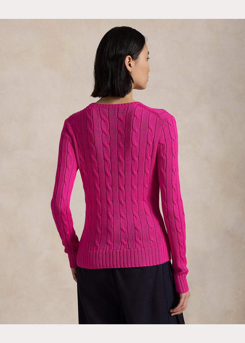 Cable-Knit Cotton Crewneck Sweater 4