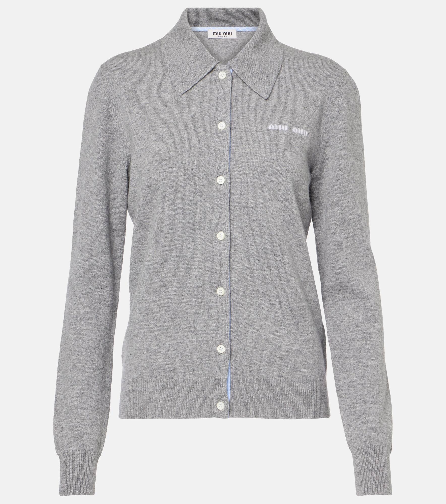 Logo cashmere cardigan - 1