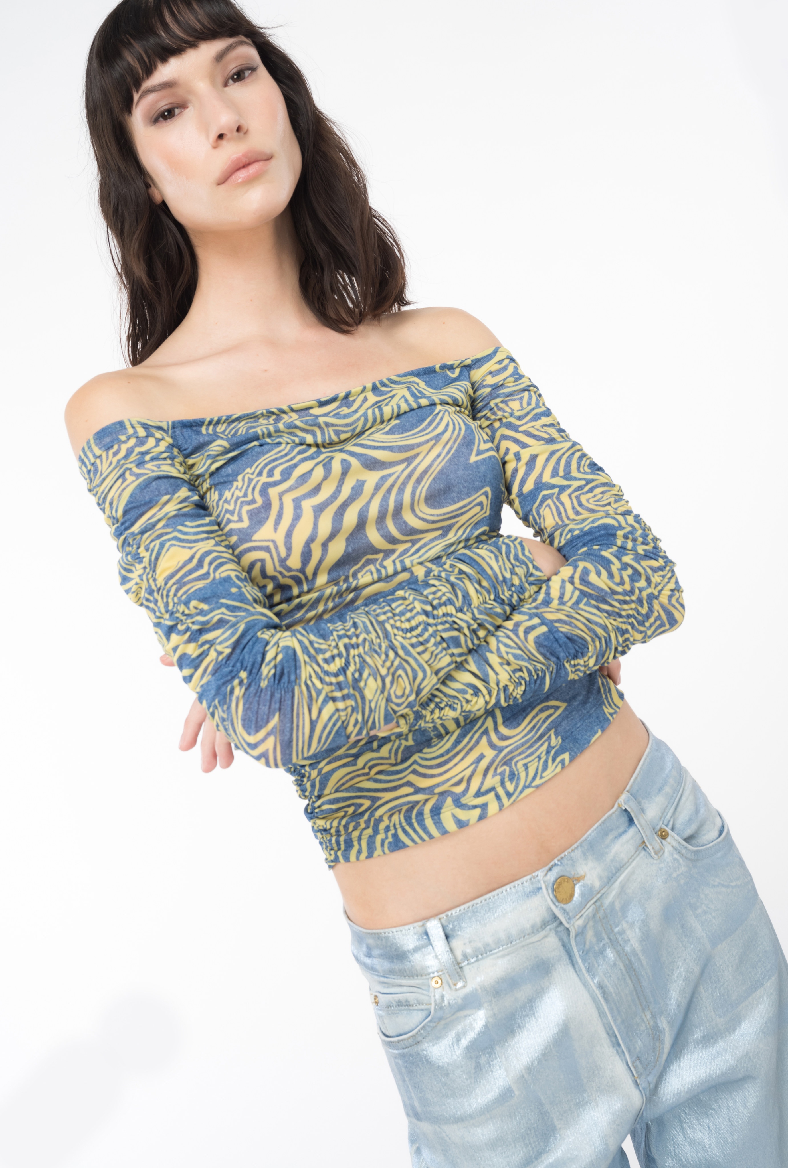 OFF-THE-SHOULDER MERMAID-PRINT TOP - 3