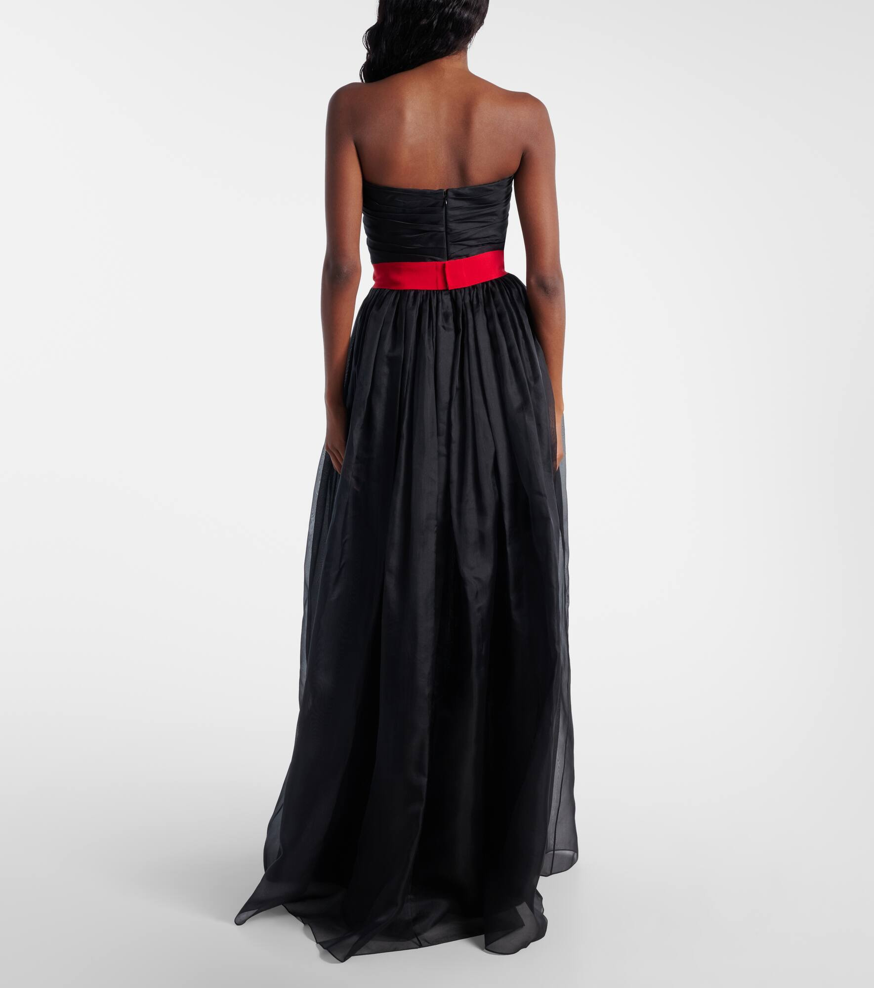 Belted silk organza bustier gown - 3