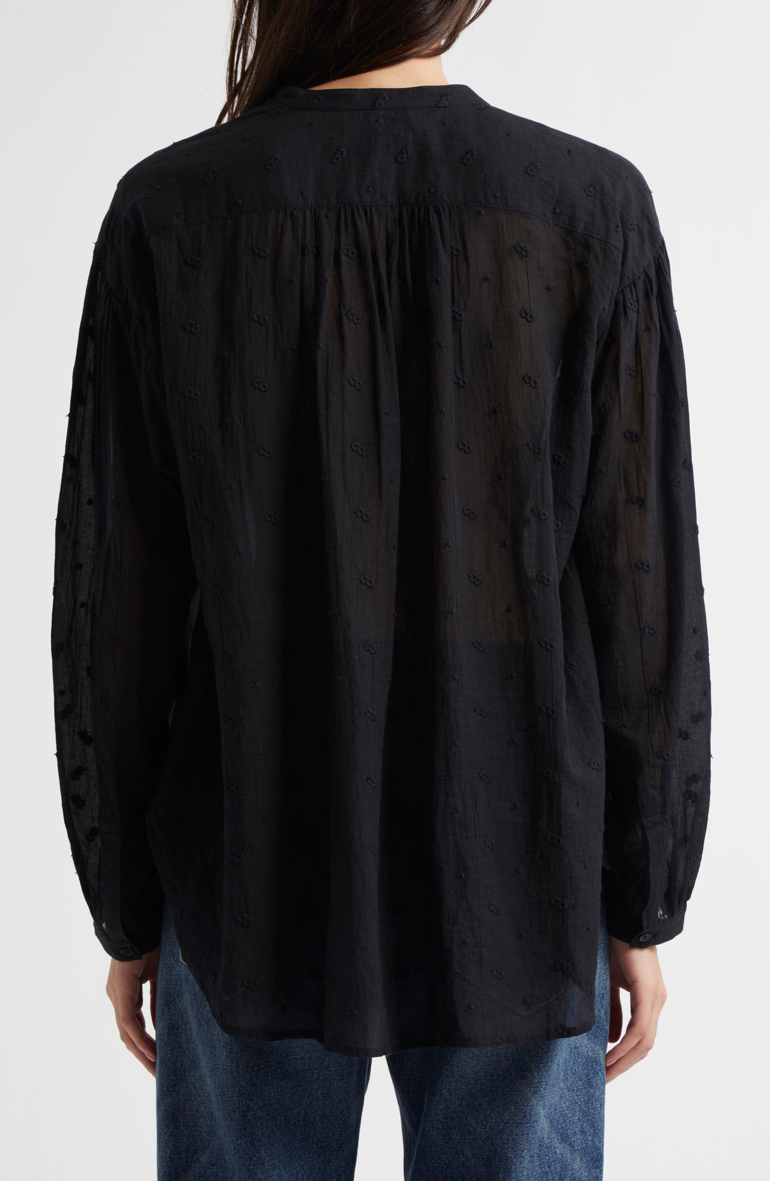 Nili Lotan Neville Embroidered Shirt in Black at Nordstrom - 3