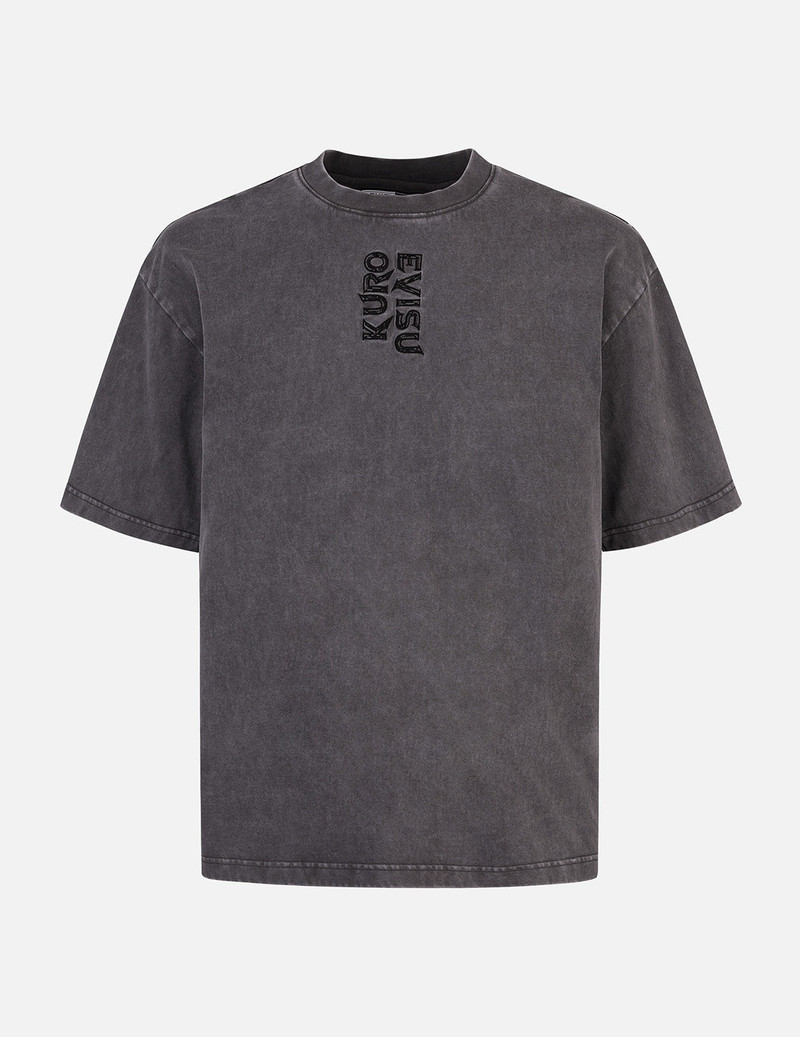 Washed Logo Embroidery and Print Loose Fit T-shirt 1