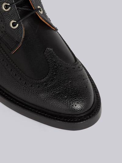 Thom Browne Black Pebbled Calfskin Mix Longwing Brogue Boot outlook