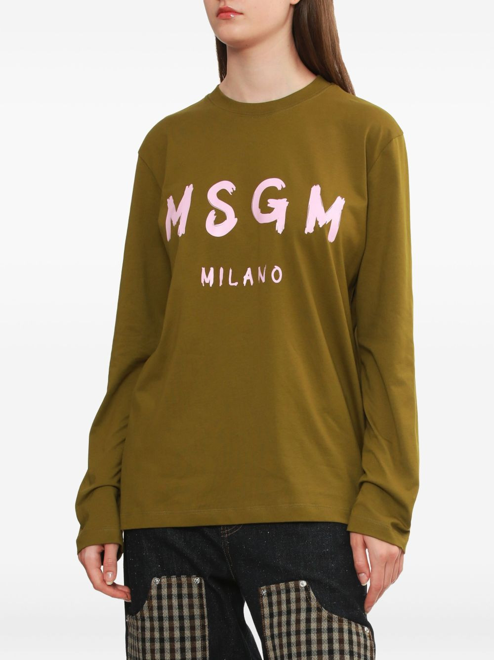 logo-print long-sleeve T-shirt - 3