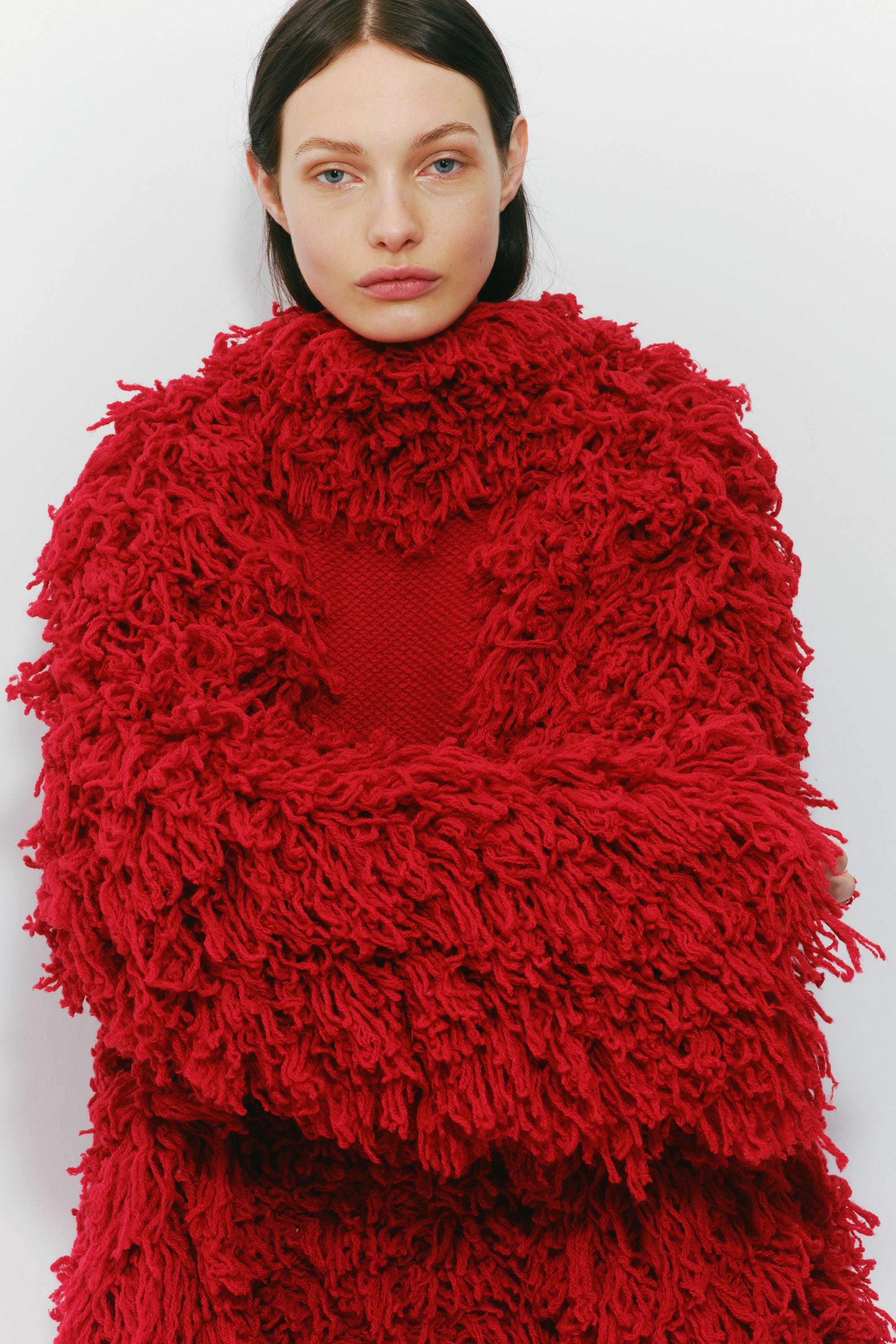 Jantzen Knit Coat in Scarlet Red Virgin Wool Cashmere Silk - 4