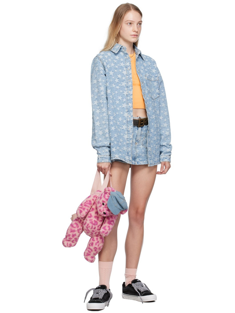 ERL Blue Jacquard Denim Miniskirt outlook