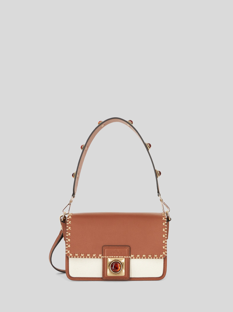 SMALL CROWN ME SHOULDER BAG WITH AMBER STONES 1