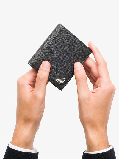 Prada Logo-plaque leather wallet outlook