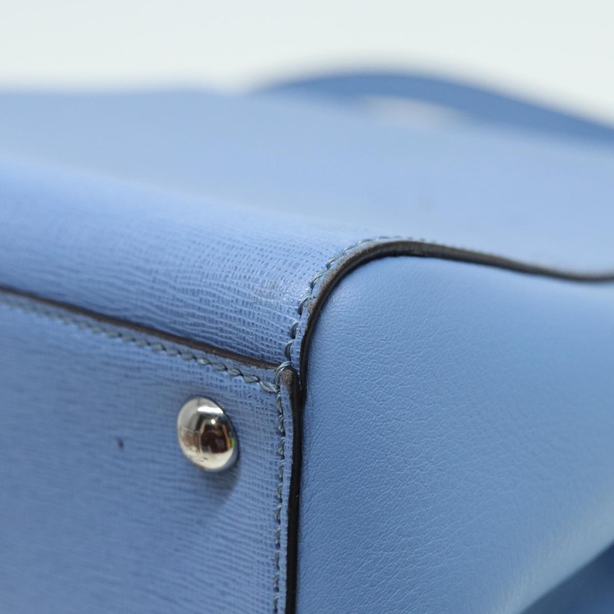 FENDI Hand Bag Leather Blue - 16