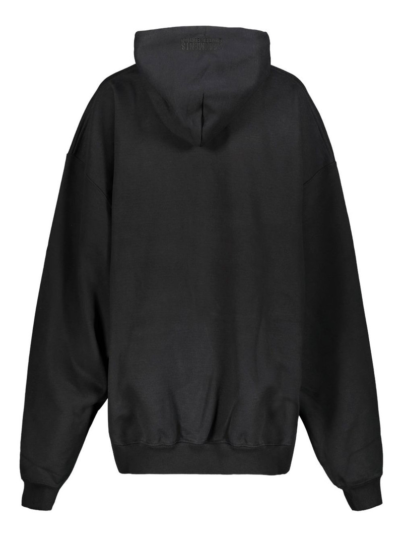 VETEMENTS logo-embroidered cotton hoodie outlook