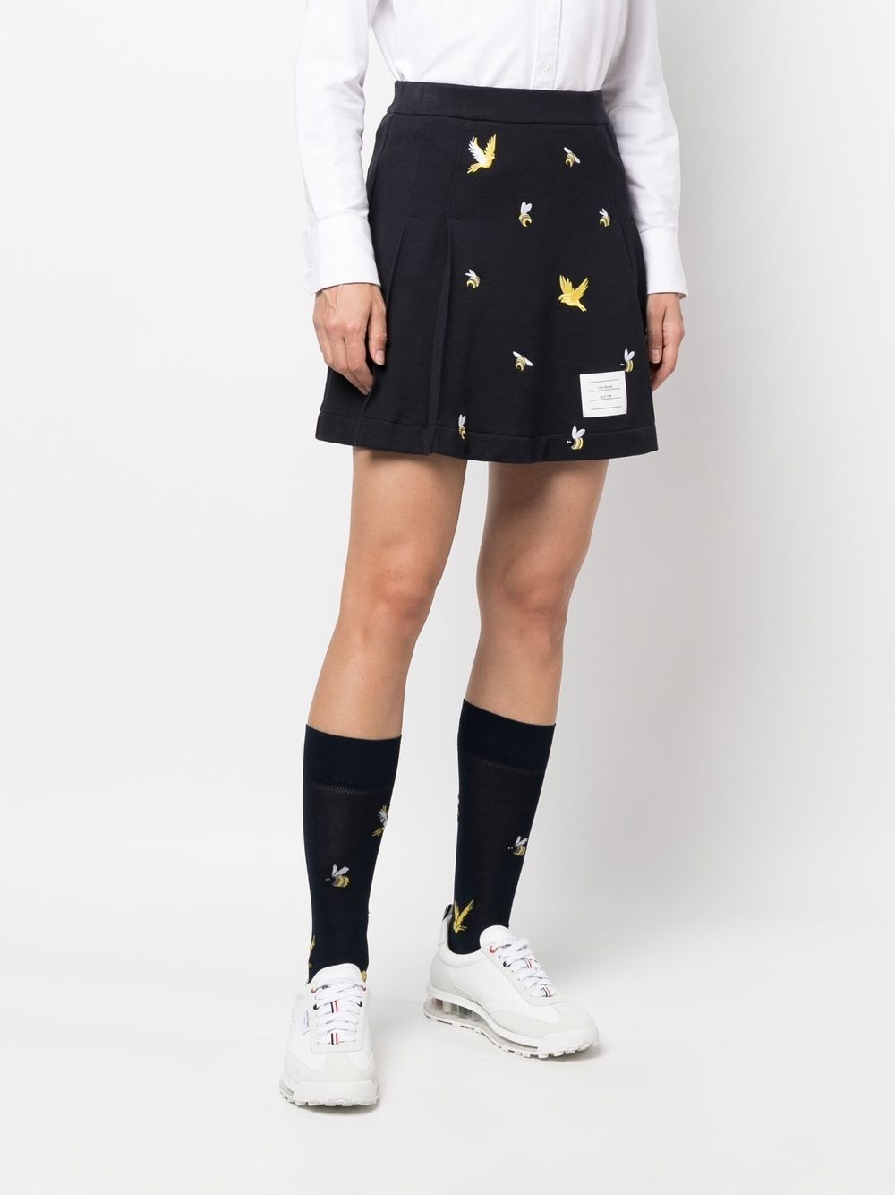 embroidered A-line skirt - 3
