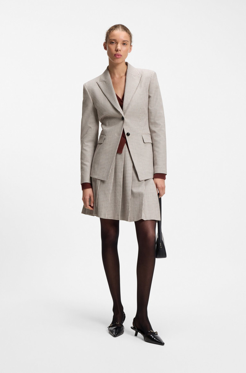 HUGO REGULAR-FIT BLAZER WITH MICRO CHECK outlook