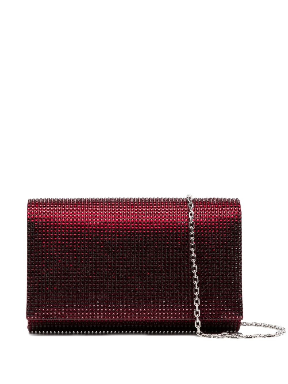 Aida crystal-embellished satin clutch - 1