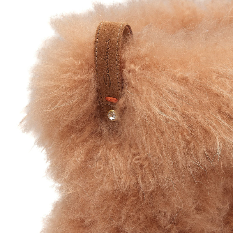 Women's light brown fur ankle boot 3