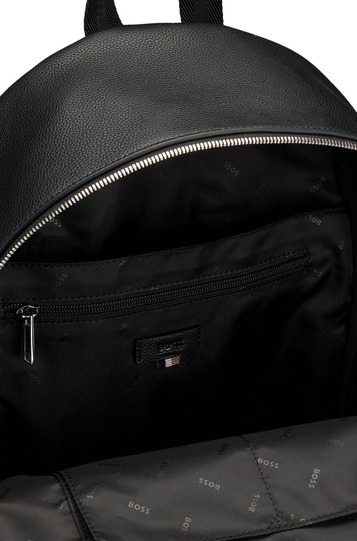 FAUX-LEATHER BACKPACK WITH LOGO AND SIGNATURE STRIPE - 5