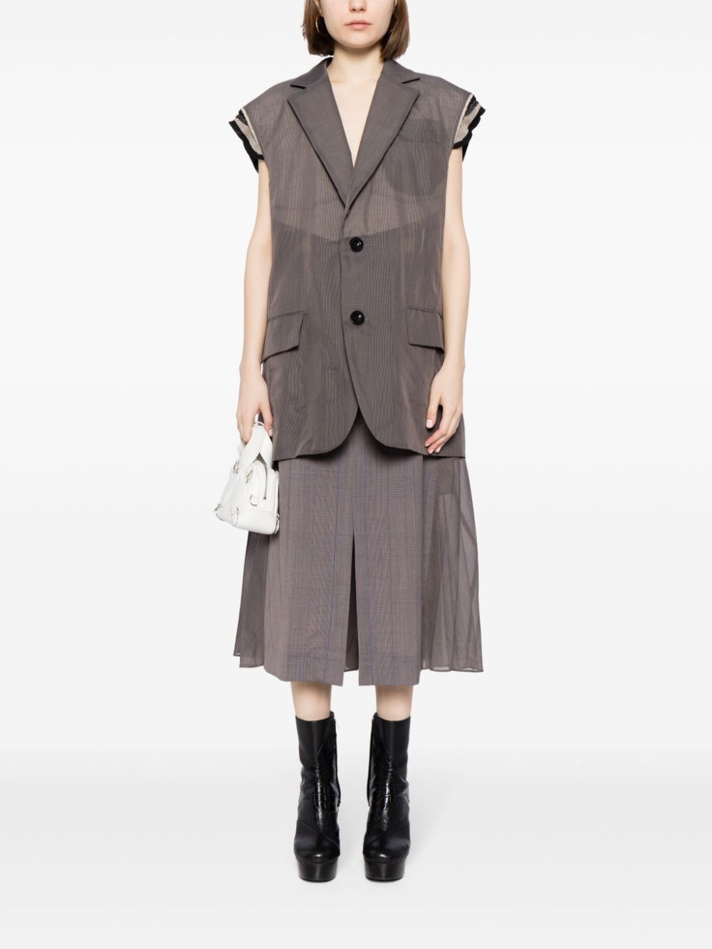 Prince of Wales check midi skirt - 2