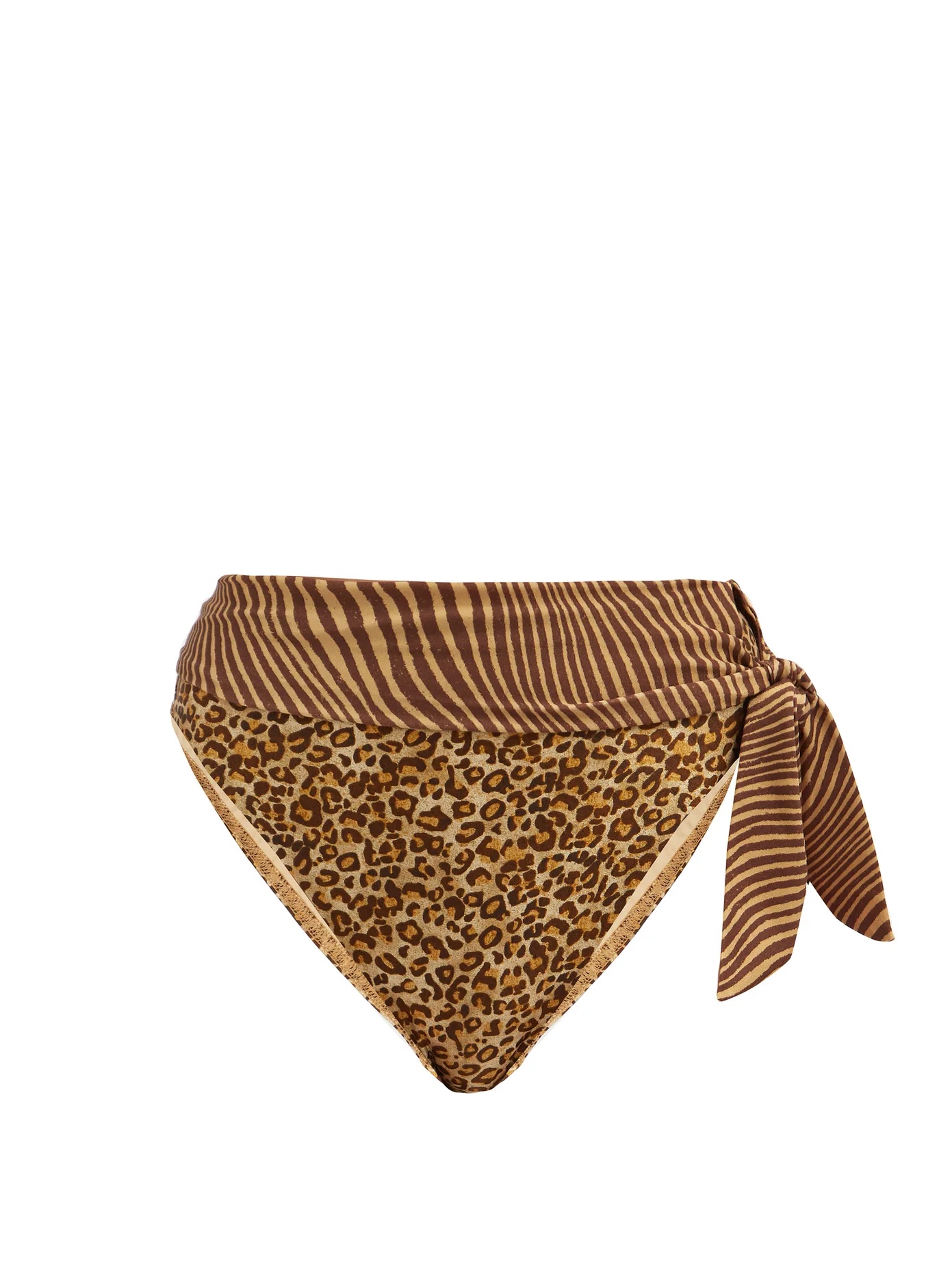 Empire sash-waist leopard-print bikini briefs - 1