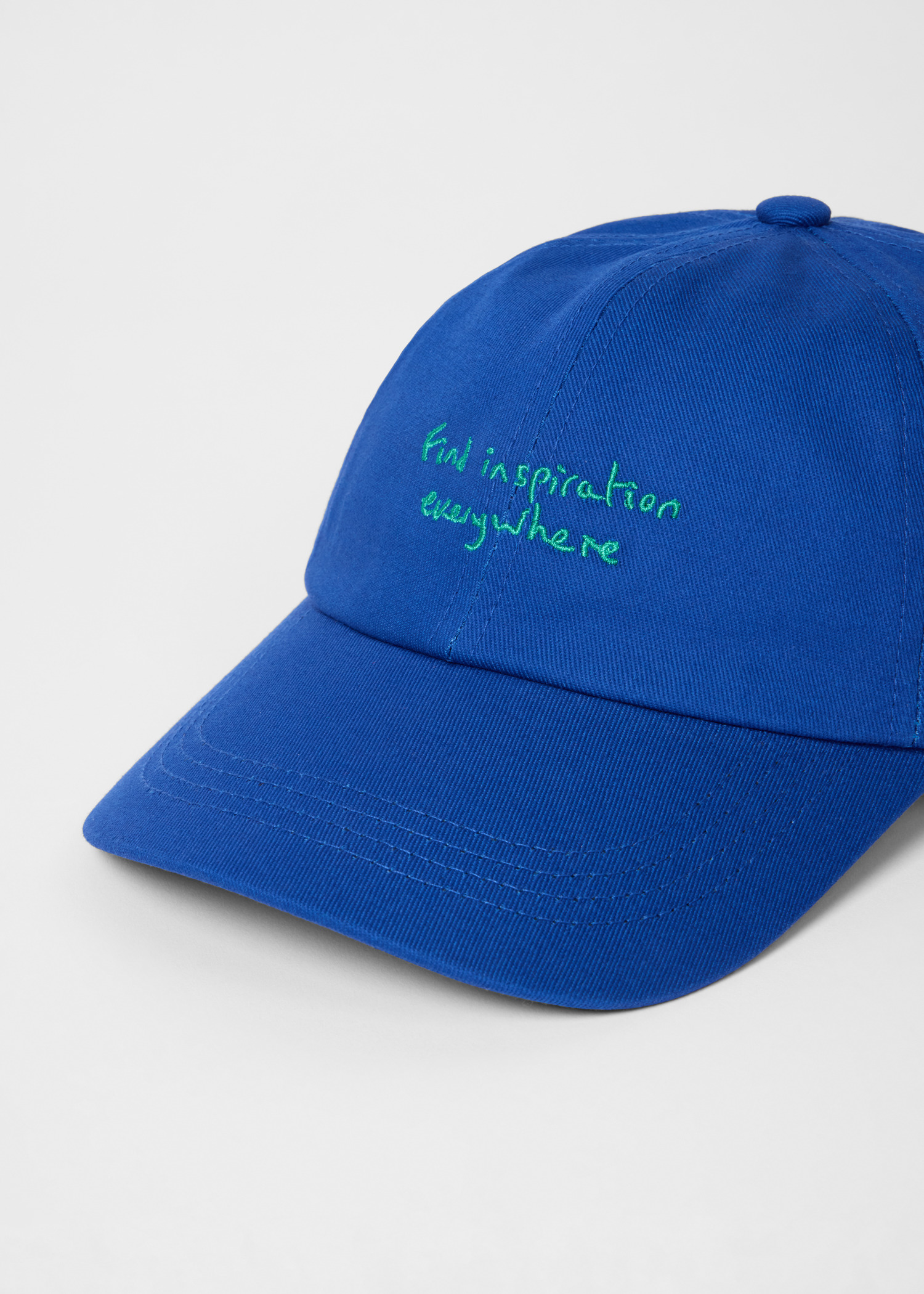 Blue Cotton-Twill Quote Cap - 3