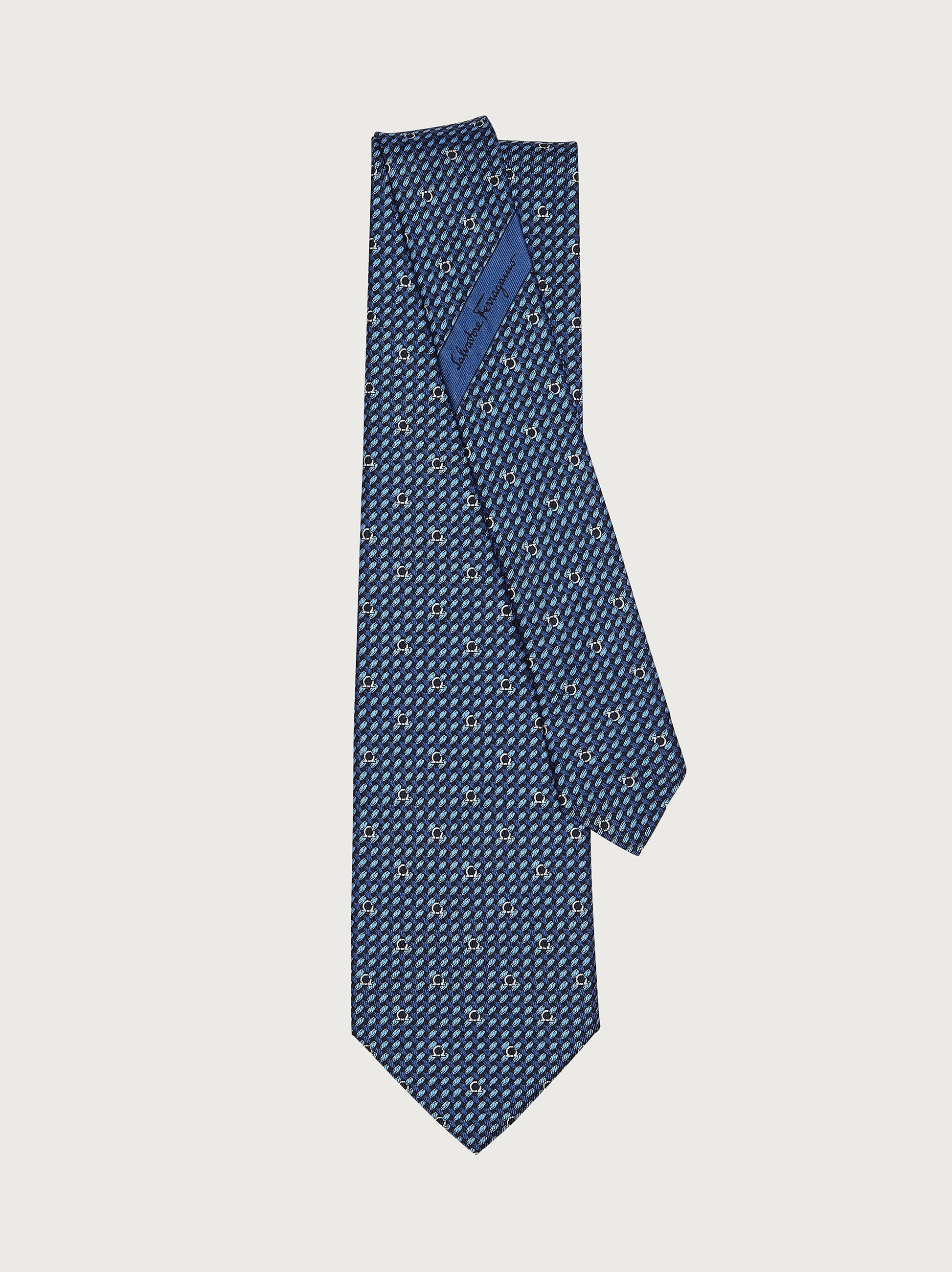 Gancini print silk tie - 2
