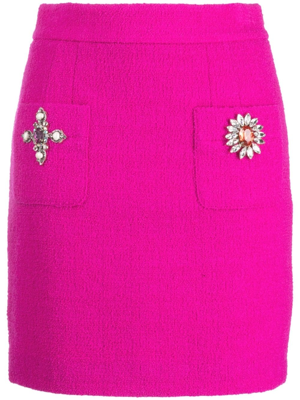 high-waisted crystal-embellished miniskirt - 1