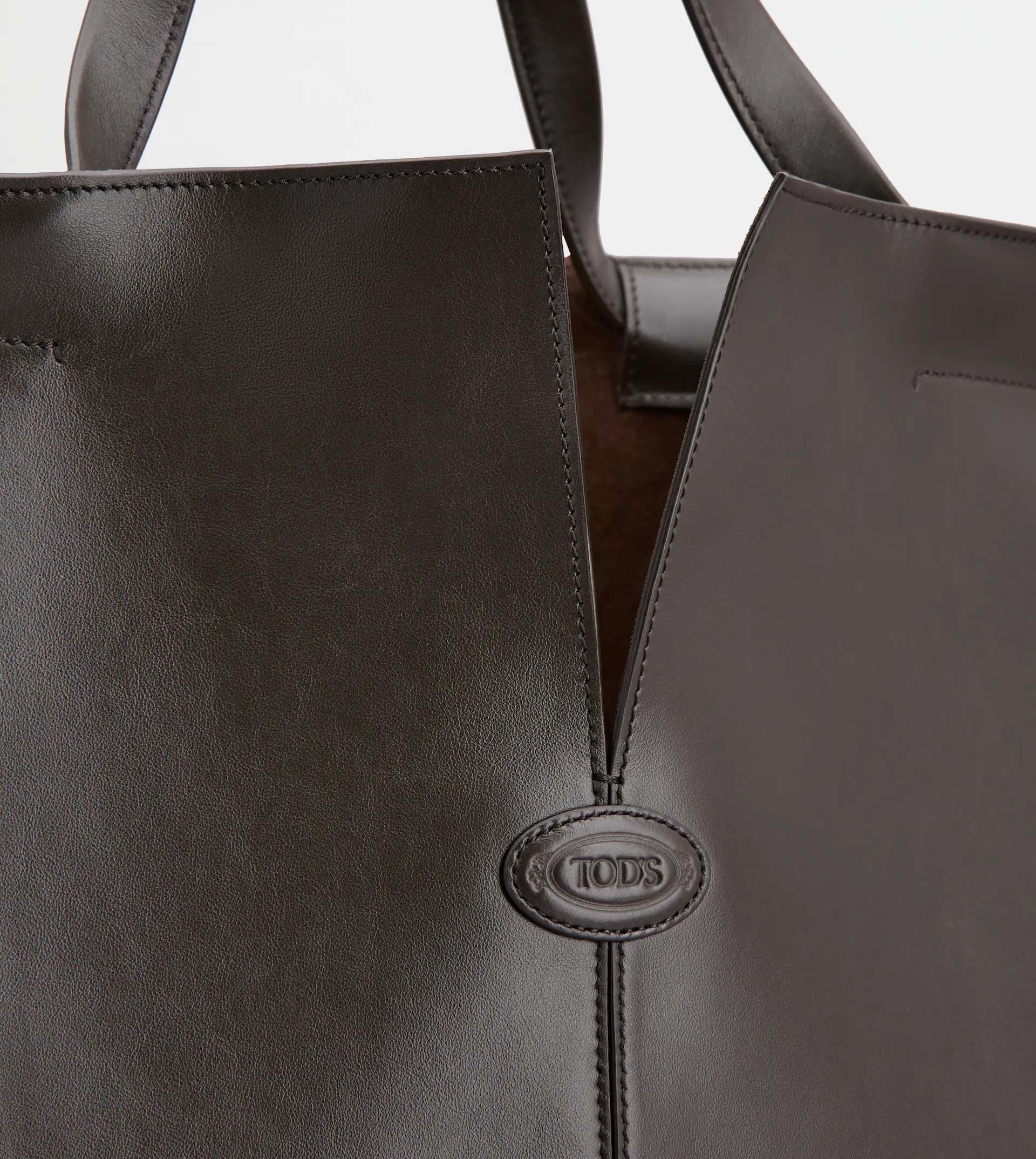 TOD'S DI FOLIO IN LEATHER MEDIUM - BROWN - 6