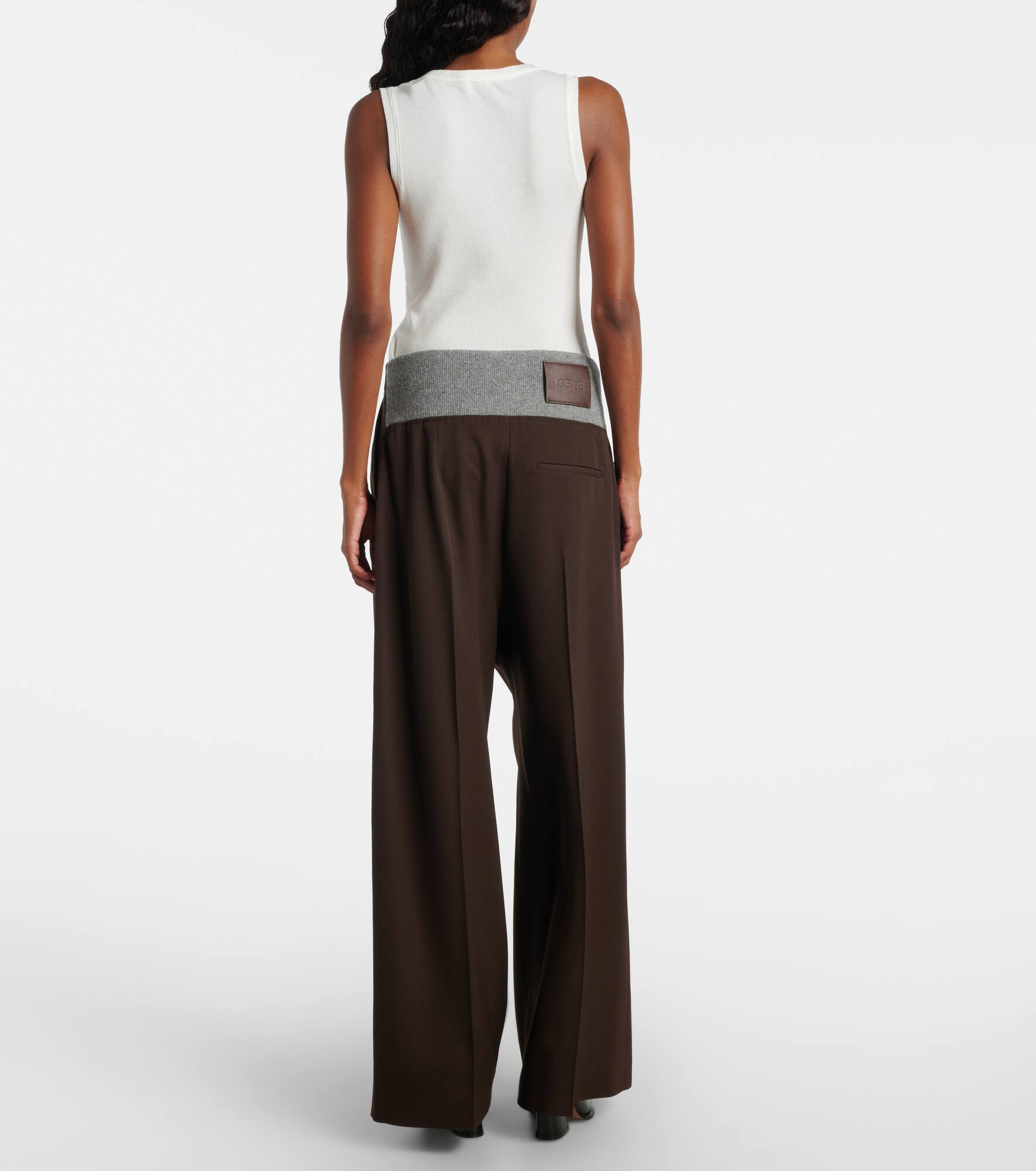 Wool wide-leg pants - 3