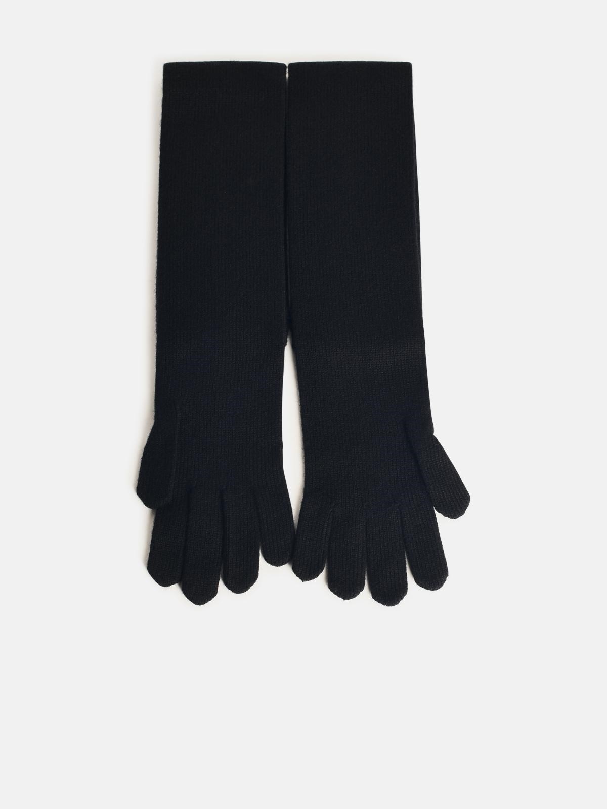 'TIMOR' BLACK CASHMERE GLOVES - 1