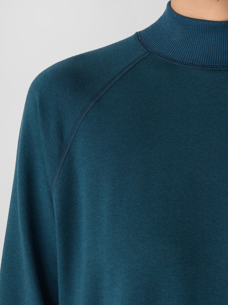 Cozy Brushed Terry Mock Neck Long Top 5