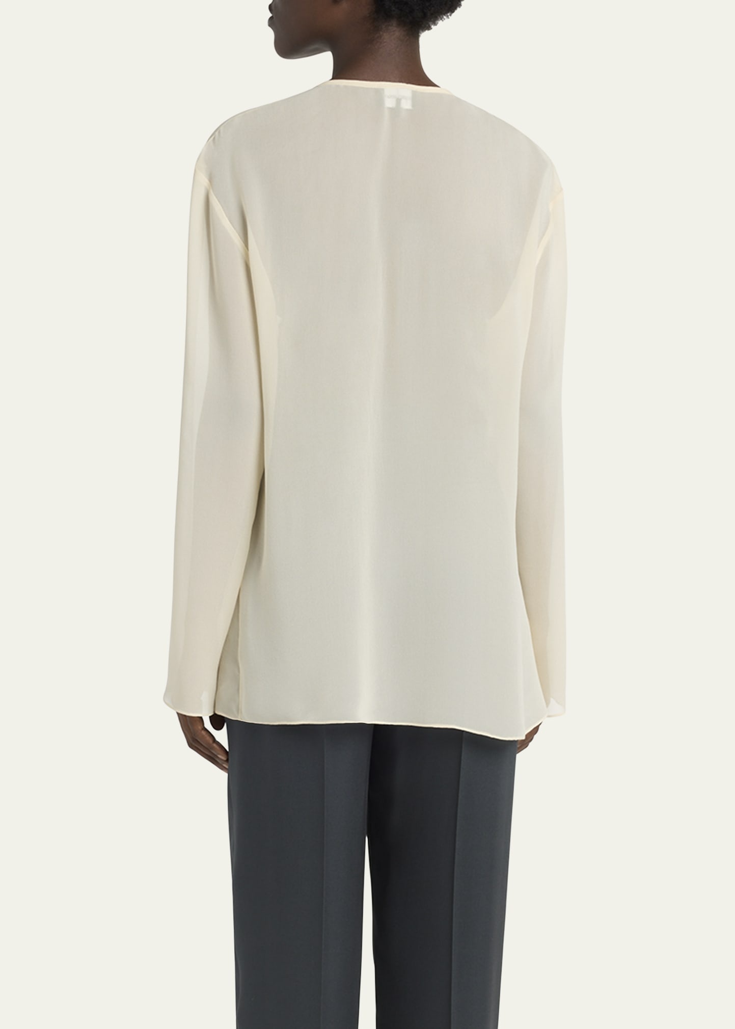 Pleated Silk Blouse - 3