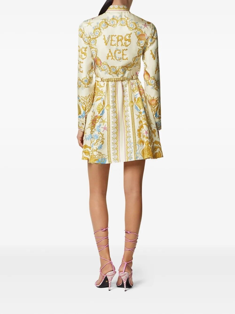 Dress `Underwater Barocco Foulard` On Silk Twill - 3