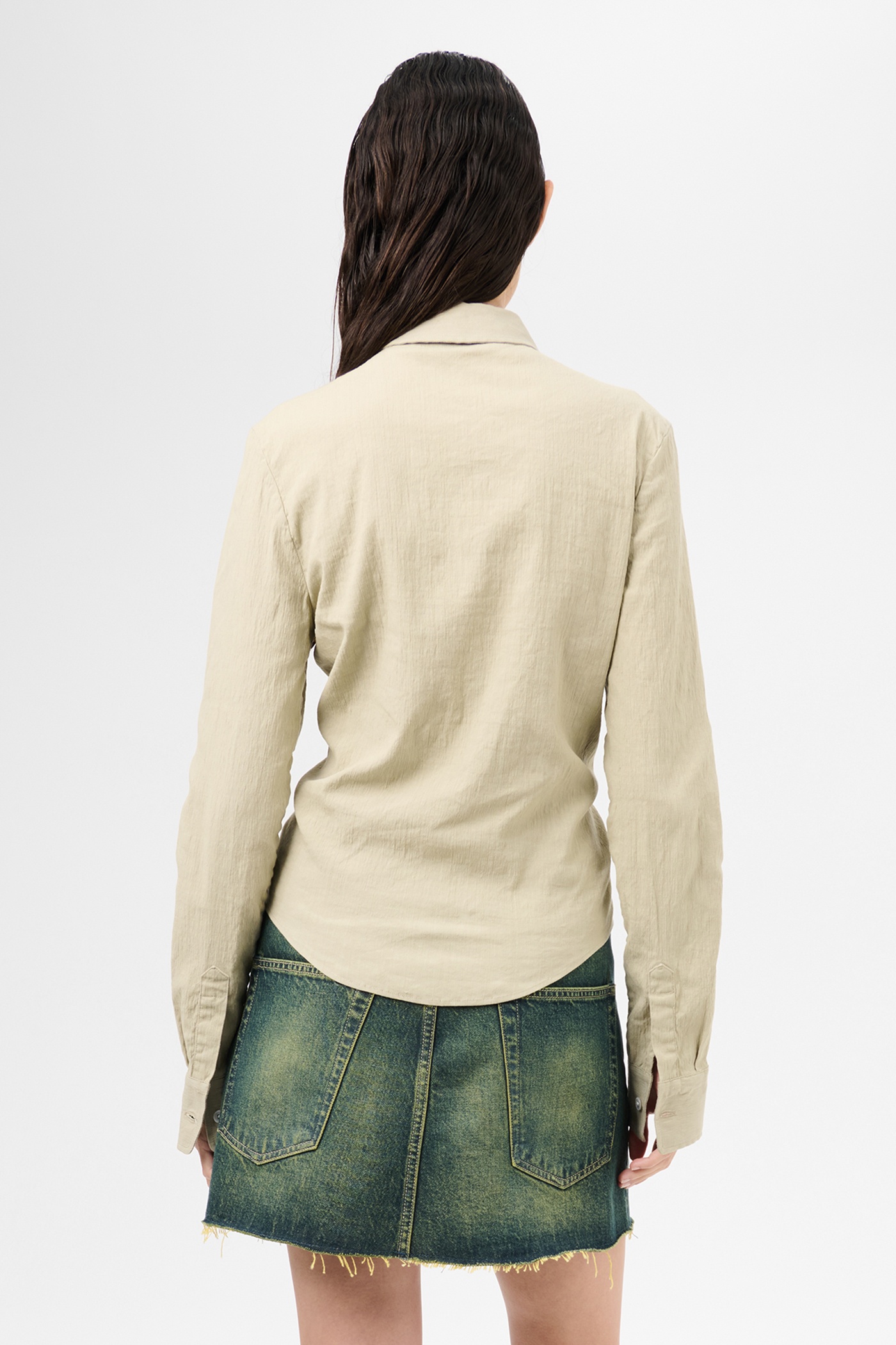 Slim Zip Shirt Dry Grass Rugged Lincot - 5