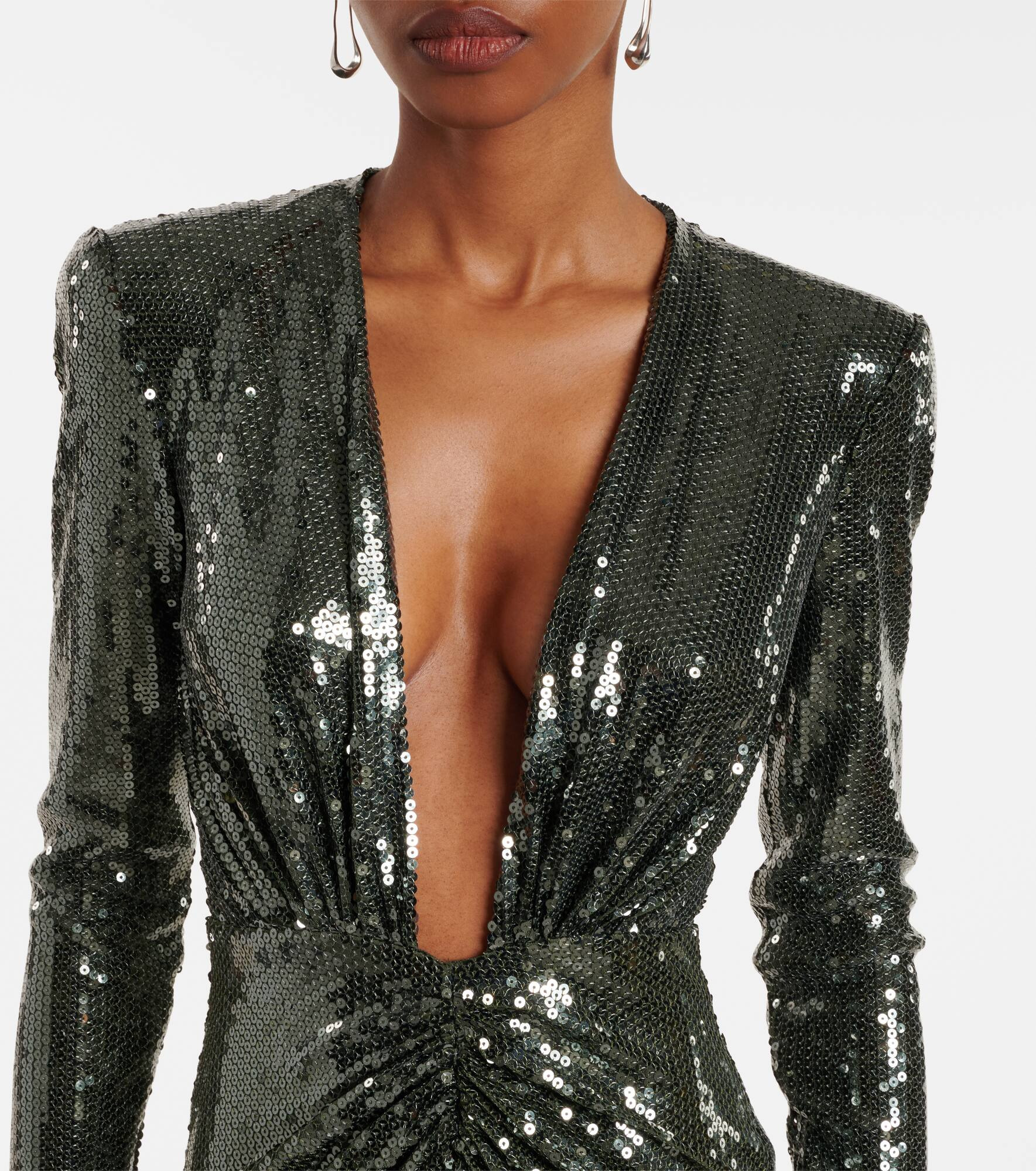 Gathered sequined gown - 4