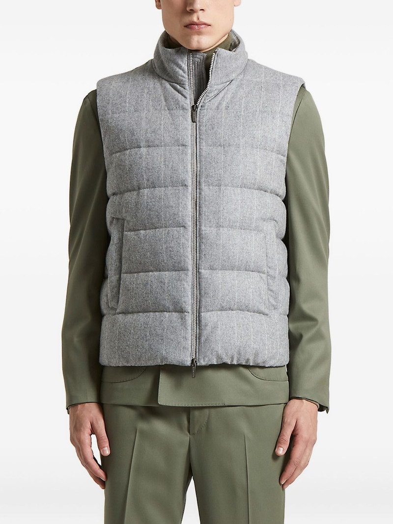 pinstripe quilted gilet 1