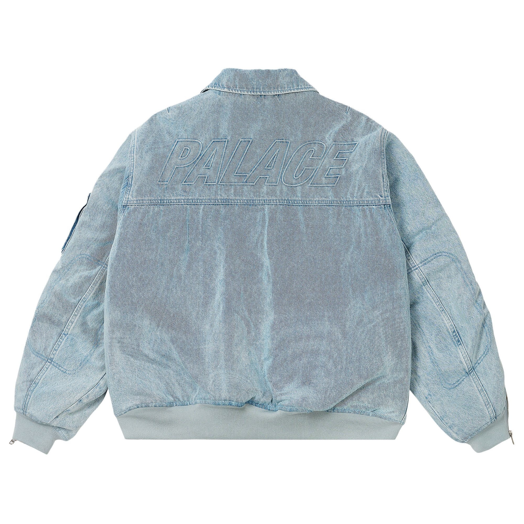 Palace Zipped MA-1 Bomber Jacket 'Stone Wash' - 3