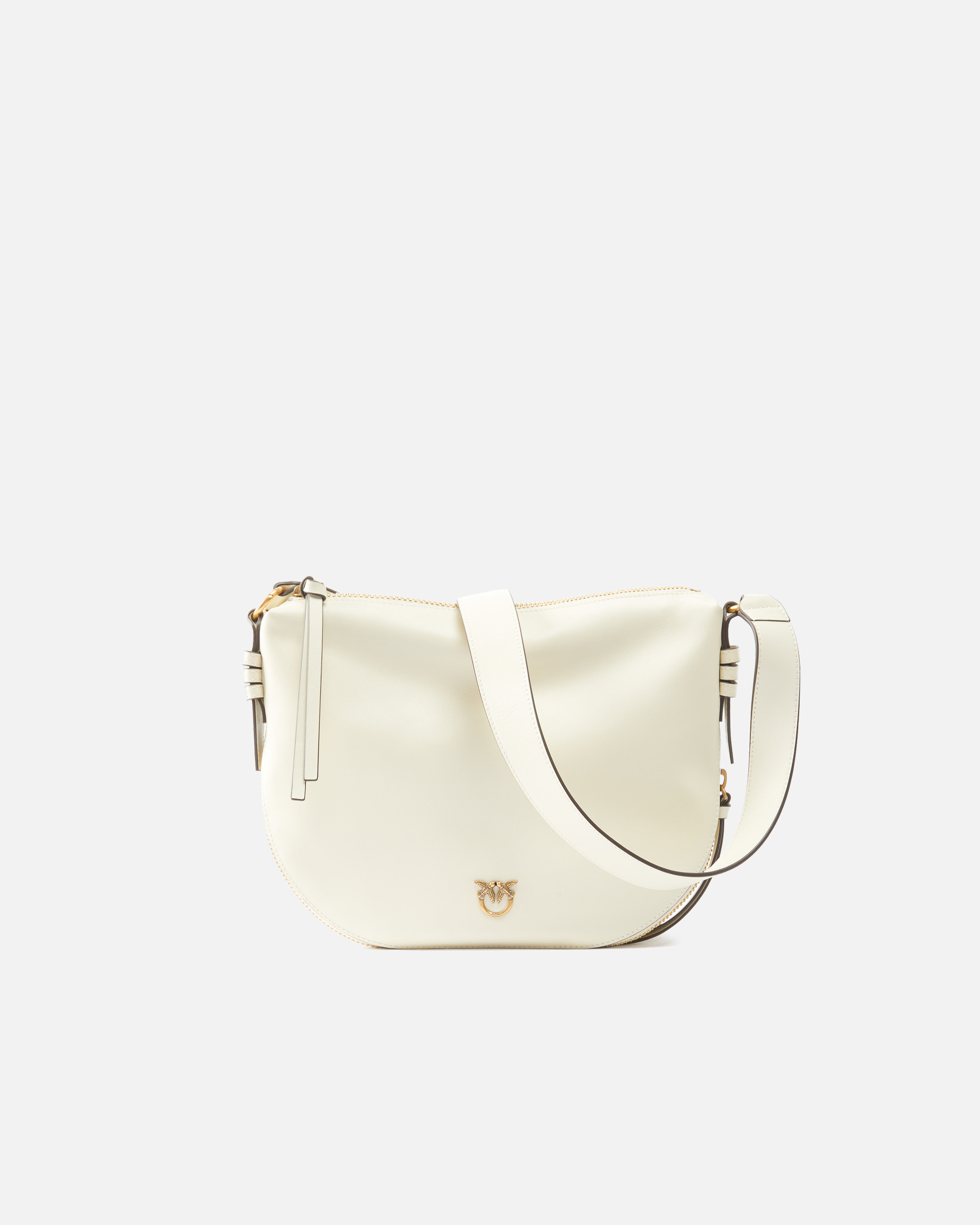SMALL LEATHER HOBO SHOULDER BAG WITH ZIP - 1