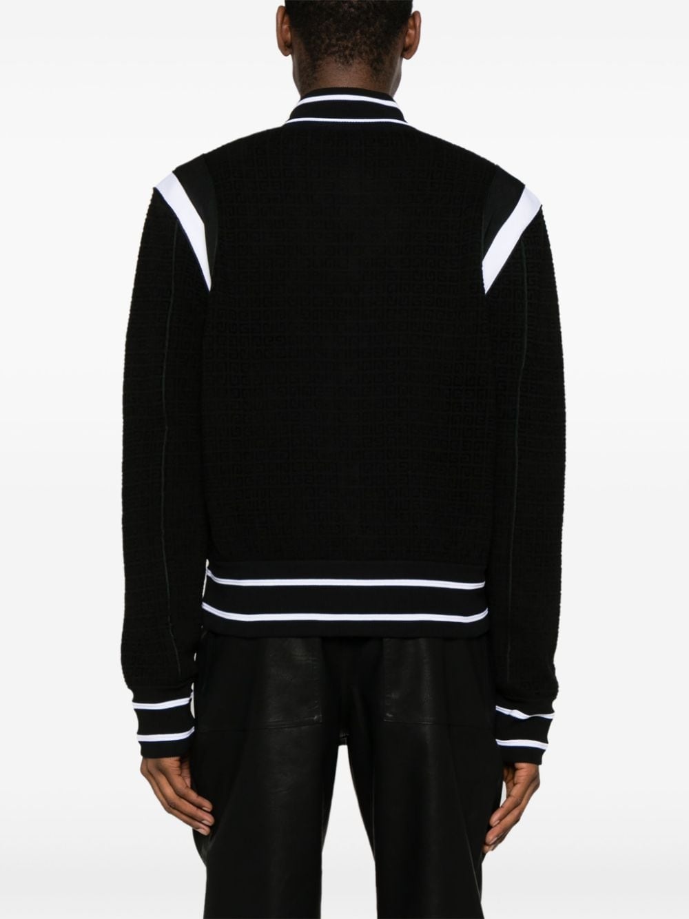 4G-embossed stripe-trim bomber jacket - 4