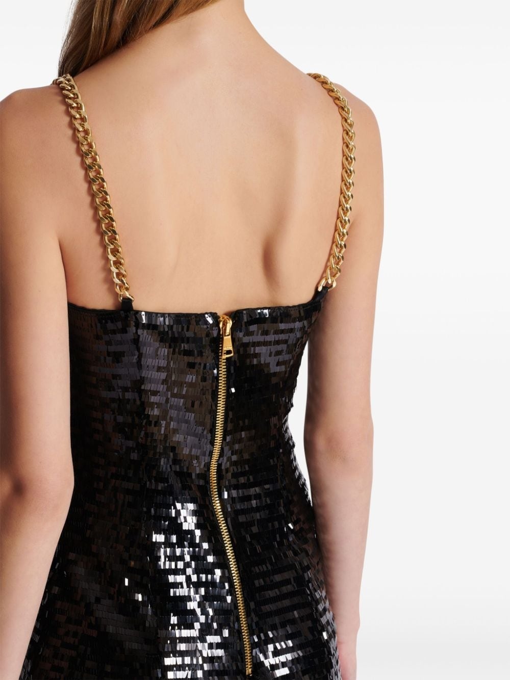 Balmain sequin chain-link short dress | REVERSIBLE