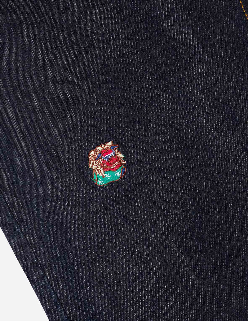 Allover Brand Embroidery Regular Fit Jeans #2000 5