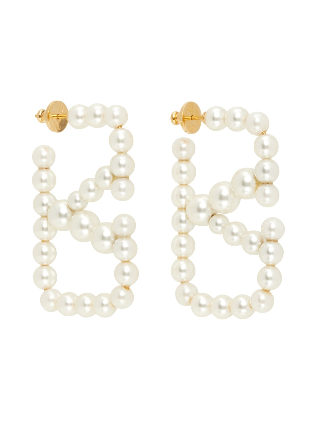 White VLogo Signature Pearl Earrings - 2