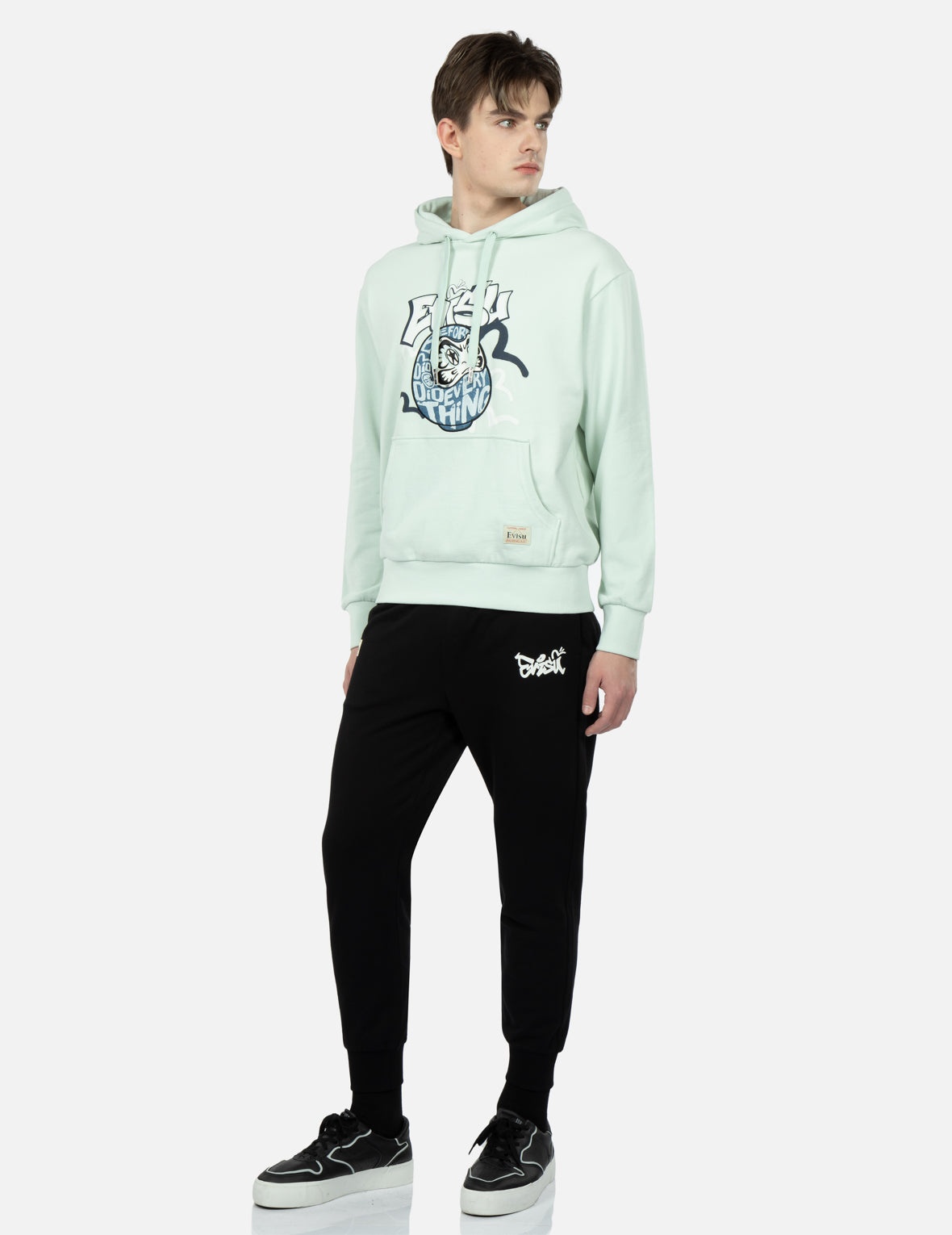 Daruma Denim Appliqué Hooded Sweatshirt - 3