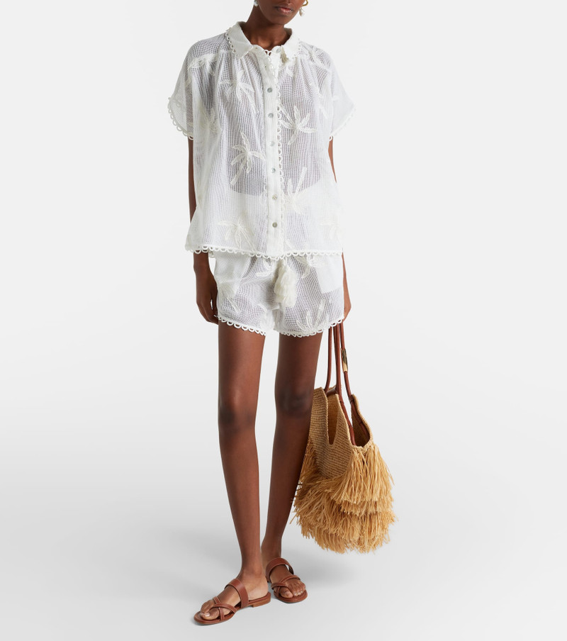 FARM RIO Embroidered cotton shirt outlook