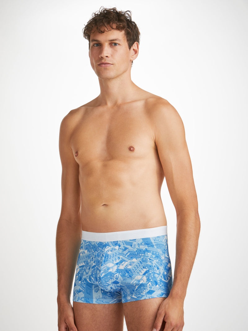 Men's Classic Fit Boxers Brindisi 89 Silk Satin Navy