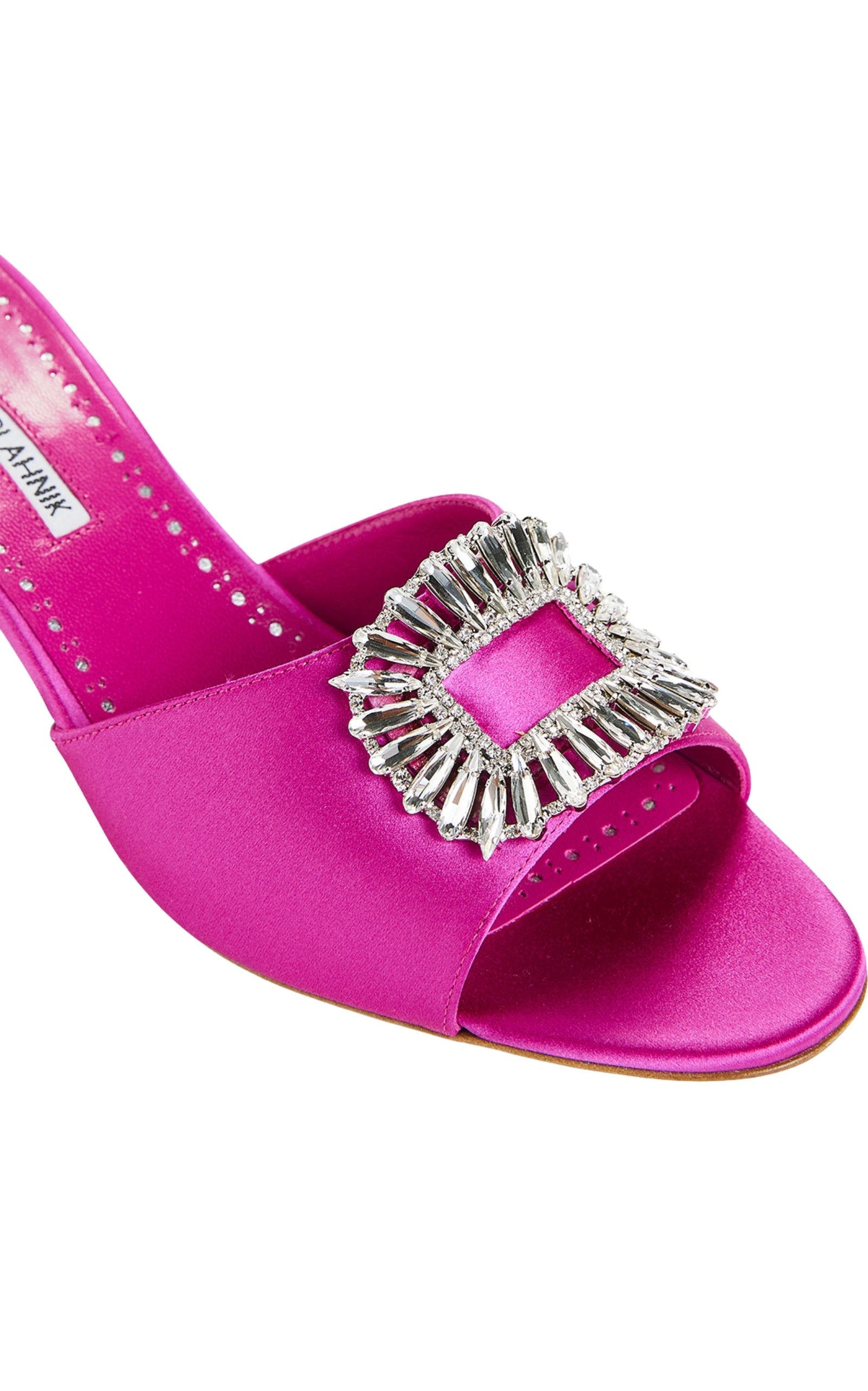 Laalita Crystal Satin Mules - 4